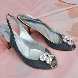 Anne‎ Klein Peep Toe Bling pumps 9.5